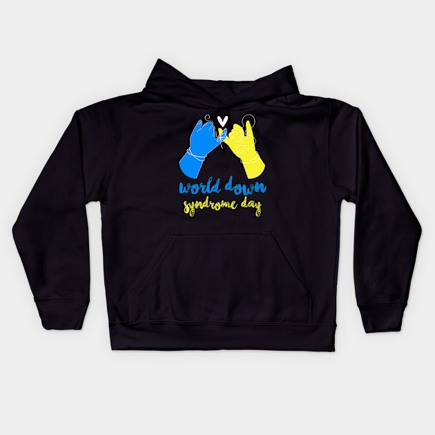 World Down Syndrome Day Awareness National T21 Kids Hoodie by ZaikyArt